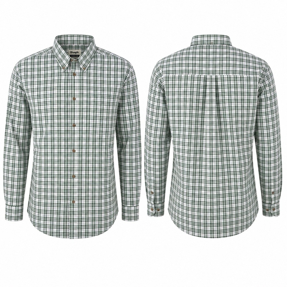 Wrangler Riata Mens L Green Plaid Button Down Long Sleeve Shirt NWT 10MR2128A